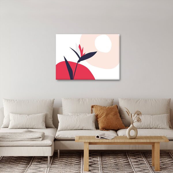 Slika - Ružičasta cvjetna apstrakcija N⁰1 (70x50 cm)