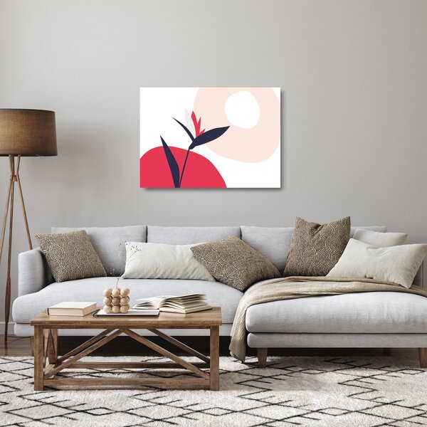 Staklena slika - Ružičasta cvjetna apstrakcija N⁰1 (70x50 cm)