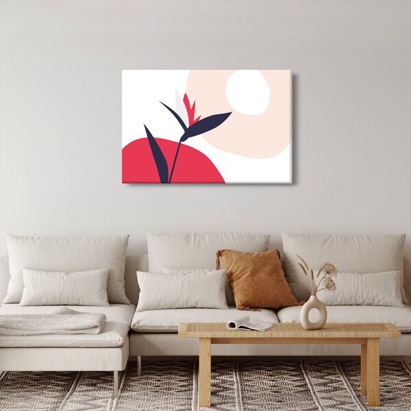 Slika - Ružičasta cvjetna apstrakcija N⁰1 (90x60 cm)