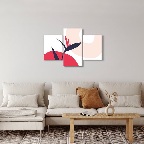 Slika - Ružičasta cvjetna apstrakcija N⁰1 (90x60 cm)
