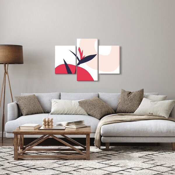 Slika - Ružičasta cvjetna apstrakcija N⁰1 (90x60 cm)