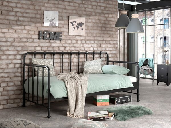 Sivi metalni dječji krevet 90x200 cm BRONXX – Vipack