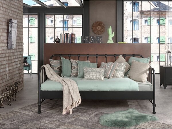 Sivi metalni dječji krevet 90x200 cm BRONXX – Vipack