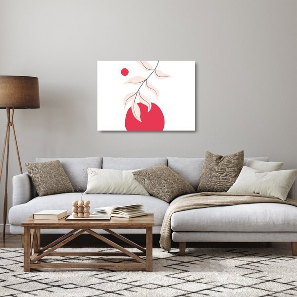 Staklena slika - Ružičasta cvjetna apstrakcija N⁰2 (70x50 cm)