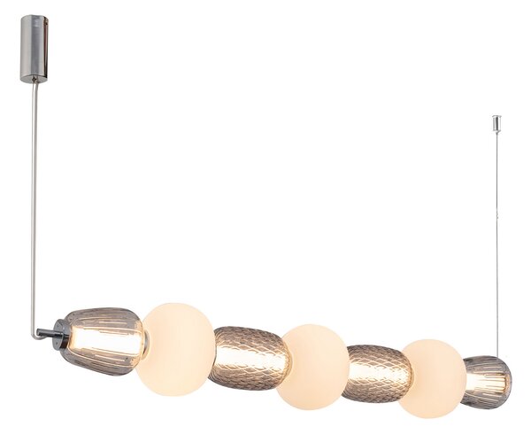 Viseće Svjetiljka LOOM DESIGN, Pearl 7, prigušiv, Sivo, Dnevna soba, Staklo, Moderan