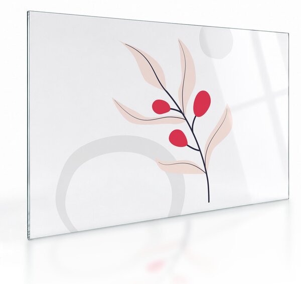 Staklena slika - Ružičasta cvjetna apstrakcija N⁰3 (70x50 cm)