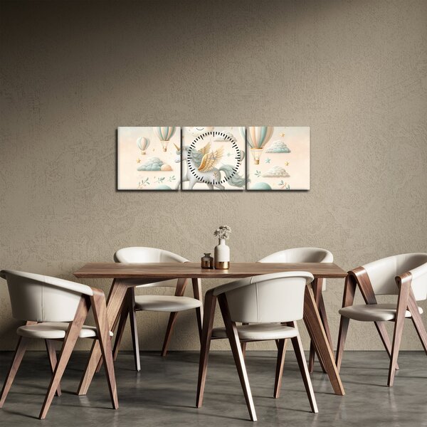 Slika - Sretni jednorog (sa satom) (90x30 cm)