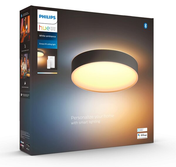 Stropne Svjetiljka Philips Hue, Philips Hue, prigušiv, Crno, Dnevna soba, Metal, Moderan
