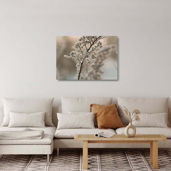 Staklena slika - Biljka u mraz (70x50 cm)