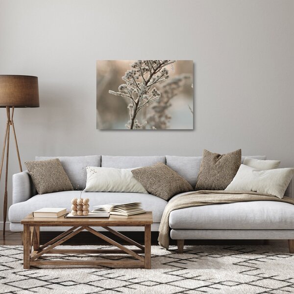 Staklena slika - Biljka u mraz (70x50 cm)