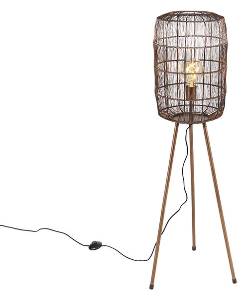 Moderna podna lampa tronožac bakar - Redo