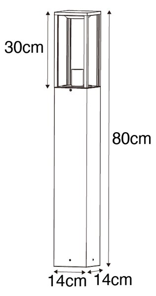 Industrijska vanjska podna lampa hrđavo smeđa 80 cm IP44 - Charlois