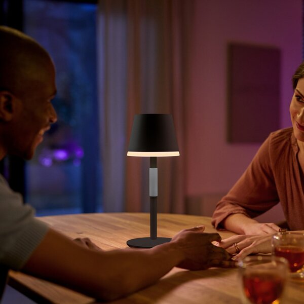 Vanjske Svjetiljka Philips Hue, Hue Go, prigušiv, Crno, Dnevna soba, Metal, Moderan