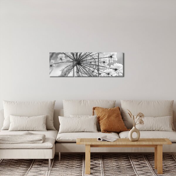 Slika - Cvijet zimi (sa satom) (90x30 cm)