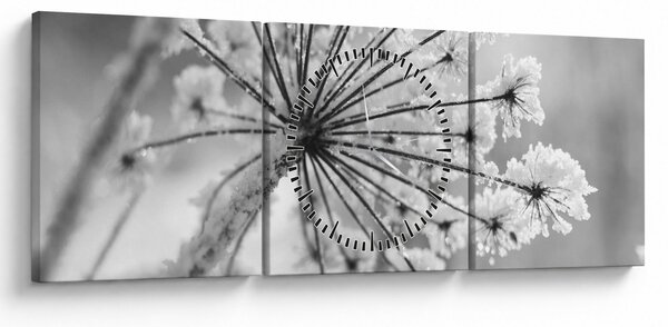 Slika - Cvijet zimi (sa satom) (90x30 cm)