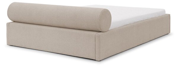 Bež tapecirani bračni krevet s prostorom za odlaganje s podnicom 180x200 cm Cille – Ropez