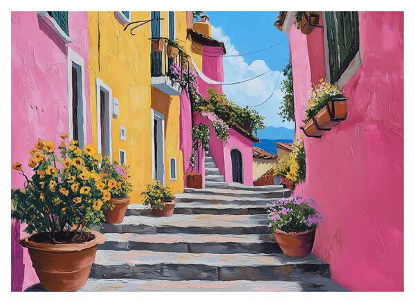 Slika - Ružičasta uličica (70x50 cm)
