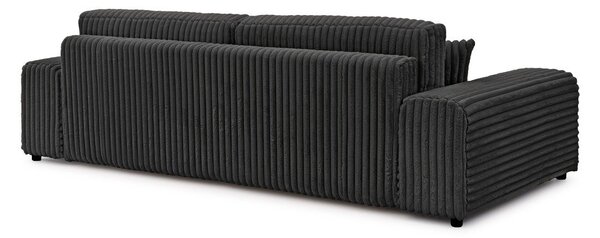 Tamno siva sklopiva/s prostorom za odlaganje sofa od samta 260 cm Justin – Ropez
