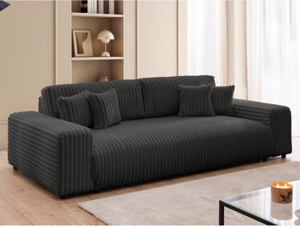 Tamno siva sklopiva/s prostorom za odlaganje sofa od samta 260 cm Justin – Ropez
