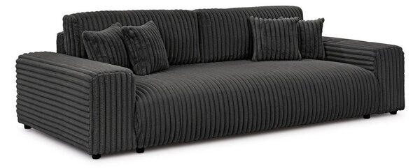 Tamno siva sklopiva/s prostorom za odlaganje sofa od samta 260 cm Justin – Ropez