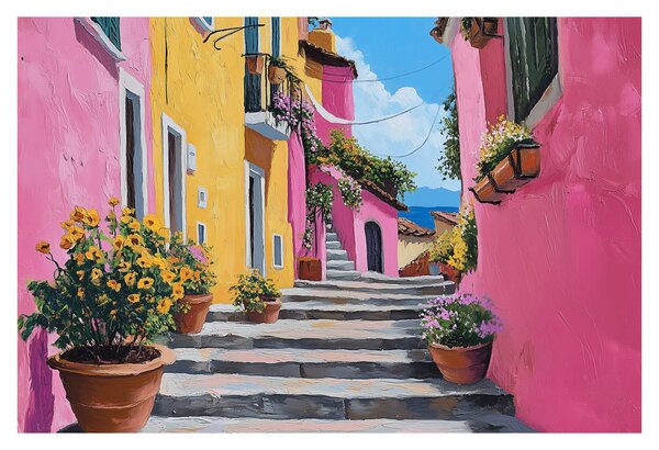 Slika - Ružičasta uličica (90x60 cm)