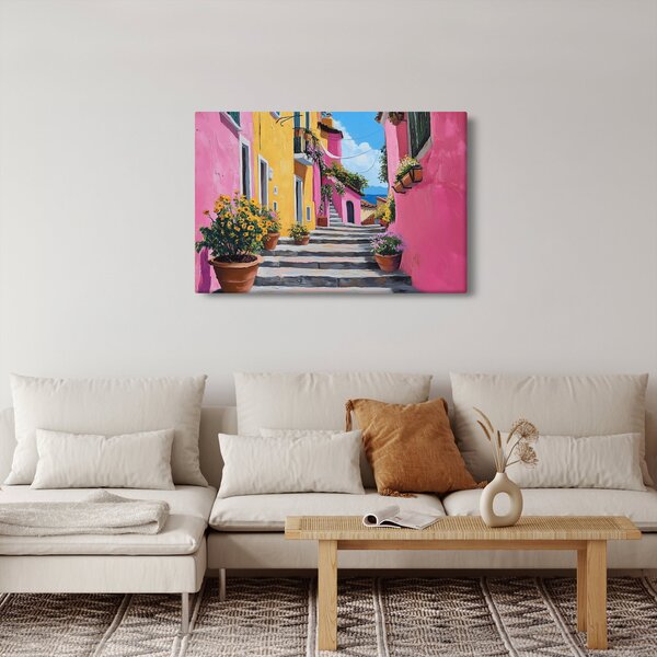 Slika - Ružičasta uličica (90x60 cm)