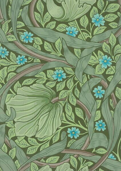 Reprodukcija Wallpaper Sample with Forget-Me-Nots, c.1870, Morris, William