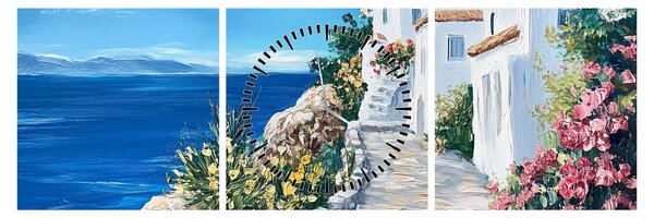 Slika - Uličica uz more (sa satom) (90x30 cm)