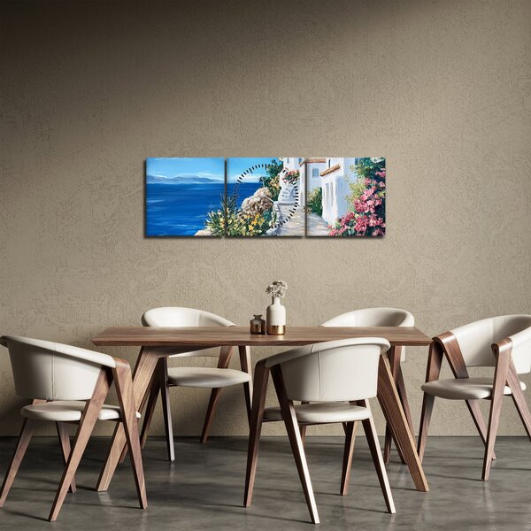 Slika - Uličica uz more (sa satom) (90x30 cm)