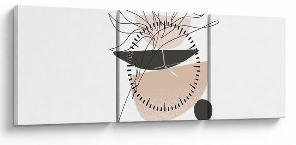 Slika - Crtano cvijeće N⁰1 (sa satom) (90x30 cm)