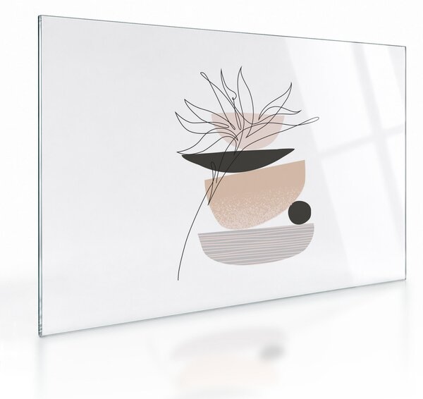 Staklena slika - Crtano cvijeće N⁰1 (70x50 cm)