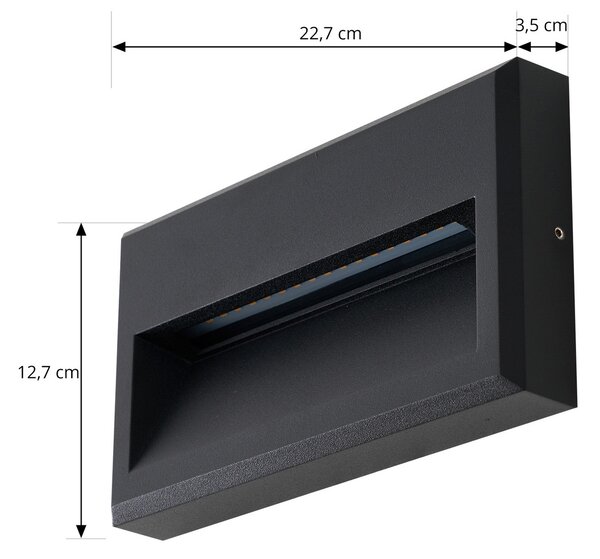 Vanjske Svjetiljka Lucande, Weno, Crno, Balkon, Aluminij, Moderan