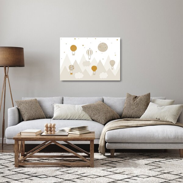 Staklena slika - Leteći baloni (70x50 cm)