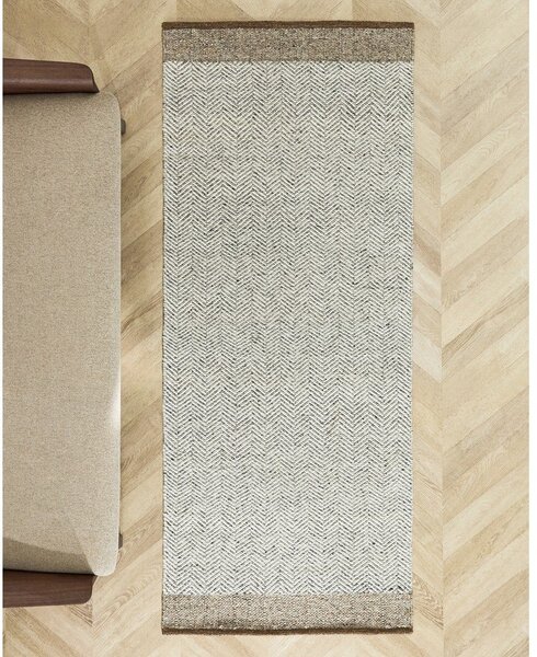 Bež obostrana/ručno rađena vunena staza 80x200 cm Nifelia – Kave Home