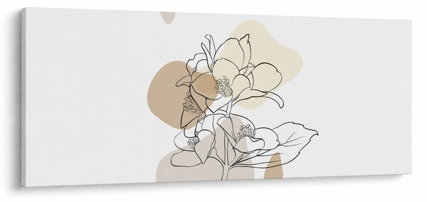 Slika - Bež cvijeće s leptirom N⁰1 (120x50 cm)