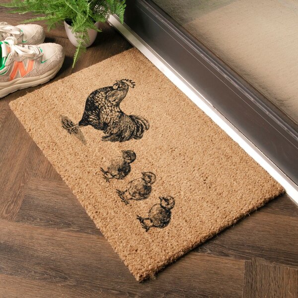 Otirač od kokosovih vlakana 40x60 cm Chickens and Chicks – Artsy Doormats