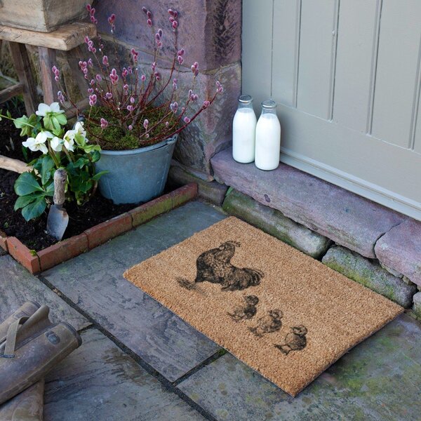 Otirač od kokosovih vlakana 40x60 cm Chickens and Chicks – Artsy Doormats