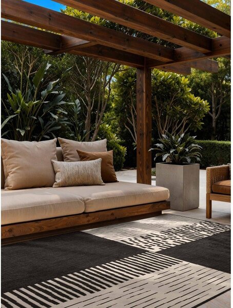 Crni/krem unutarnji i vanjski tepih 200x300 cm Haringey Acacia – Ted Baker