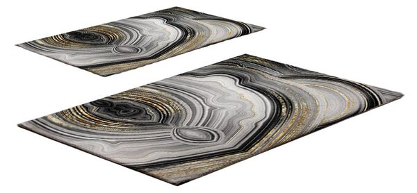 Sive/u zlatnoj boji kupaonske prostirke u setu 2 kom 60x100 cm CT – Foutastic