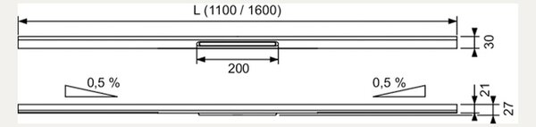 TECEdrainway tuš kanalica 1100 mm crna četkana