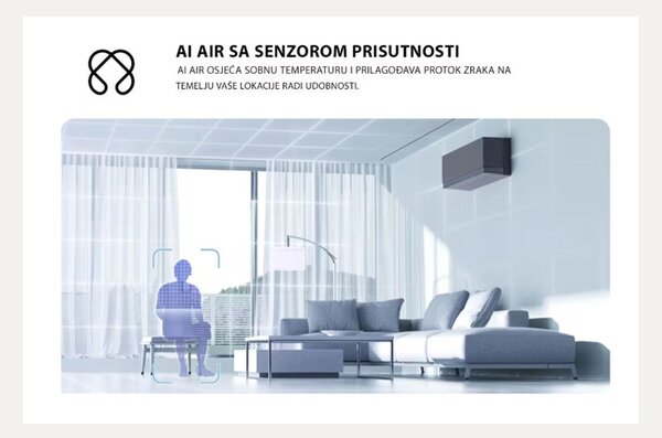 LG ARTCOOL AI Air Mirror klima uređaj 3,5 kW – unutarnja jedinica