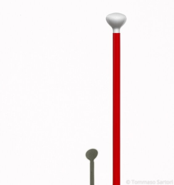 Podne Lampa FLOS, Luminator, prigušiv, Crvena, Dnevna soba, Metal