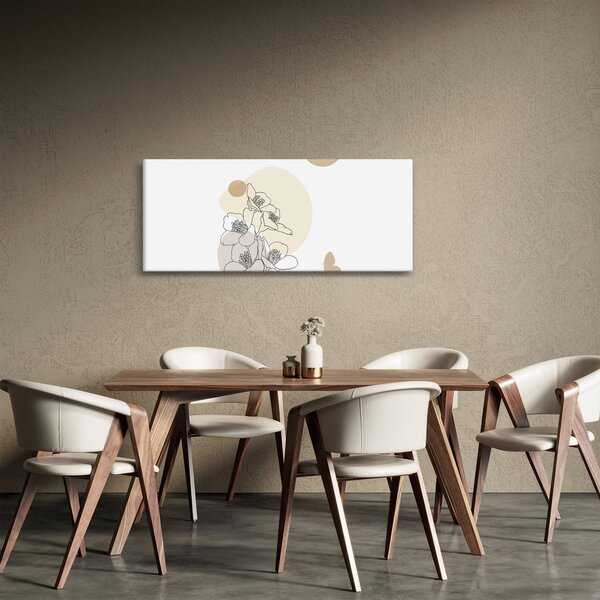 Slika - Bež cvijeće s leptirom N⁰4 (120x50 cm)