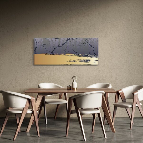 Slika - Plava i zlatna apstrakcija N⁰1 (120x50 cm)