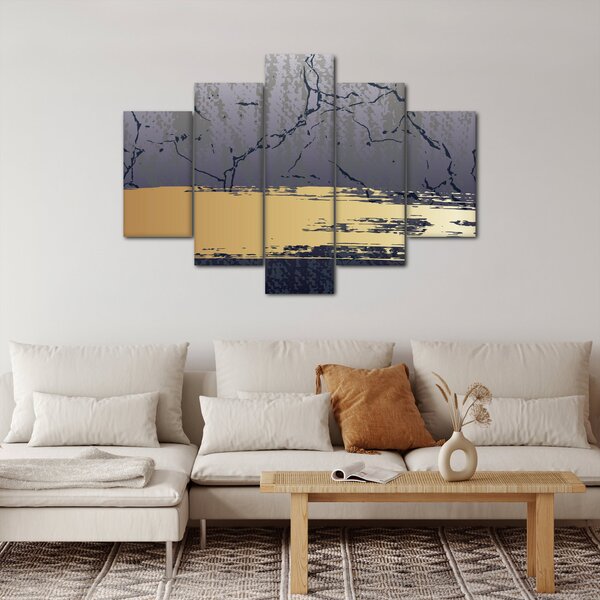 Slika - Plava i zlatna apstrakcija N⁰1 (150x105 cm)
