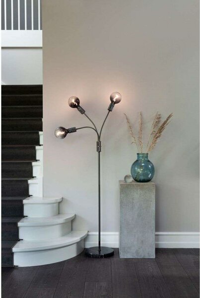 Podne Lampa Halo Design, Crno, Dnevna soba, Metal