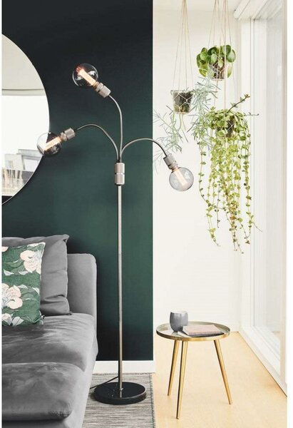 Podne Lampa Halo Design, Crno, Dnevna soba, Metal