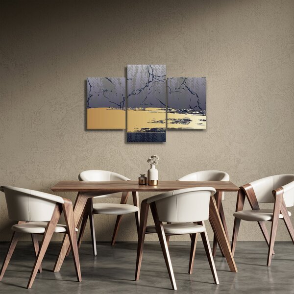 Slika - Plava i zlatna apstrakcija N⁰1 (90x60 cm)