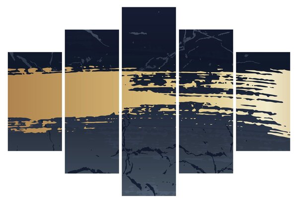 Slika - Plava i zlatna apstrakcija N⁰2 (150x105 cm)