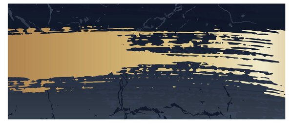 Slika - Plava i zlatna apstrakcija N⁰2 (120x50 cm)